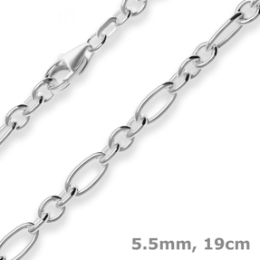 5,5mm Armband Ankerkette-Figaro Silberarmband Armschmuck aus 925 Silber 19cm