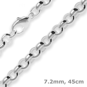 7,2mm Erbskette Silberkette Collier Halskette aus 925 Silber 45cm