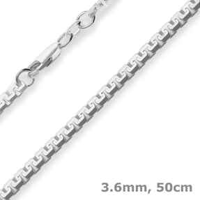 3,6mm Collier Halskette aus 925 Silber 50cm
