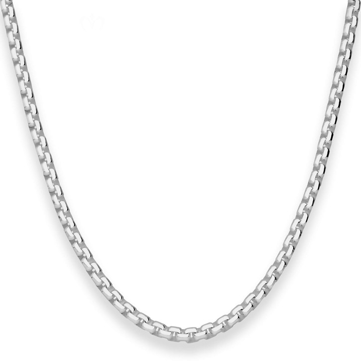 3.7mm Veneziakette vierkant aus 925 Silber rhodiniert 45cm