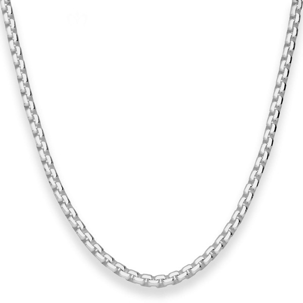 3.7mm Veneziakette vierkant aus 925 Silber rhodiniert 45cm