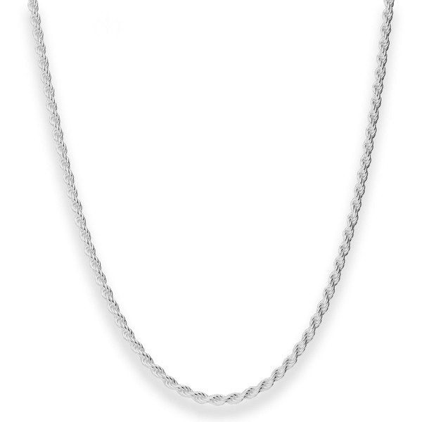 2.6mm Kordelkette massiv aus 925 Silber 42cm