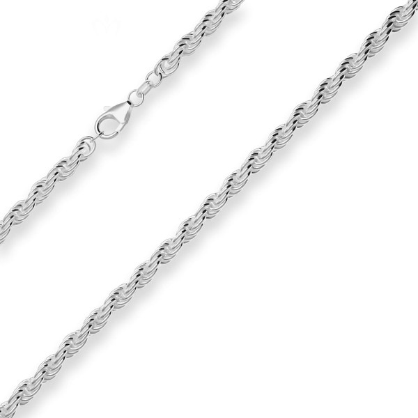 5mm Kordelkette massiv aus 925 Silber 45cm