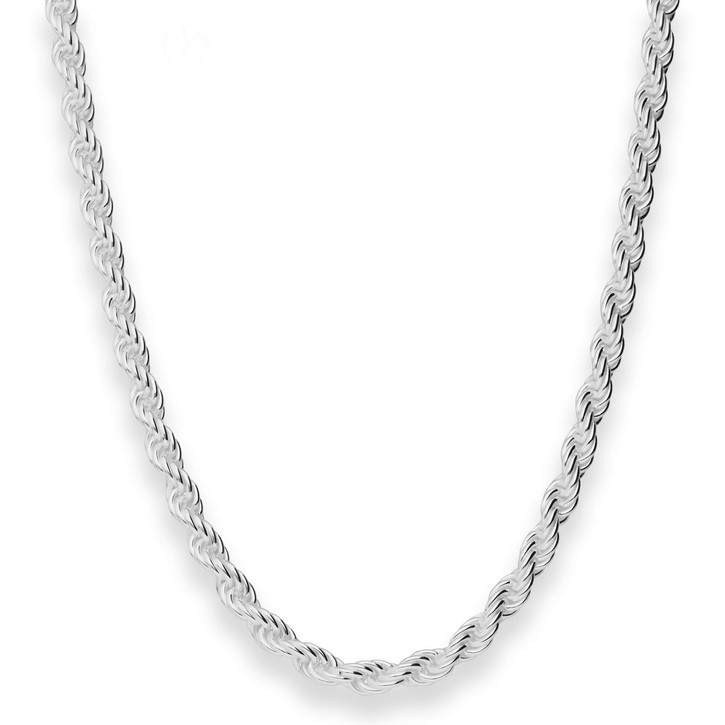 5mm Kordelkette massiv aus 925 Silber 60cm