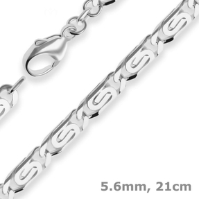 5,6mm Armband S-Panzerkette Silberarmband Armschmuck aus 925 Silber 21cm