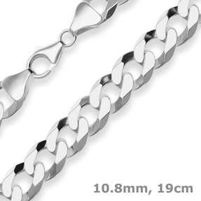 10,8mm Armband Panzerkette Silberarmband Armschmuck aus 925 Silber 19cm