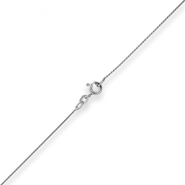 0.8mm Rund-Ankerkette aus 375 Weißgold 40cm