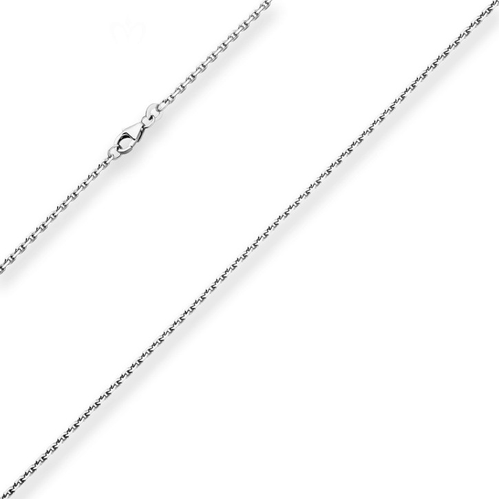 1.9mm Ankerkette diamantiert aus 925 Silber rhodiniert 80cm