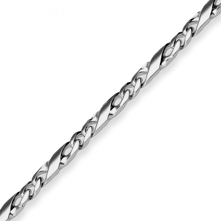 4.9mm Armband Dollarkette aus 925 Silber rhodiniert 21cm