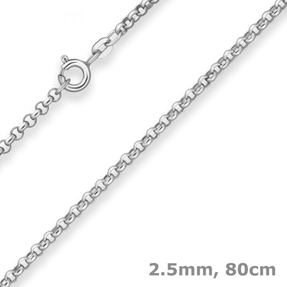 2,5mm Erbskette Silberkette Collier Halskette aus 925 Silber 80cm