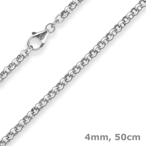 4mm Erbskette Silberkette Collier Halskette aus 925 Silber 50cm