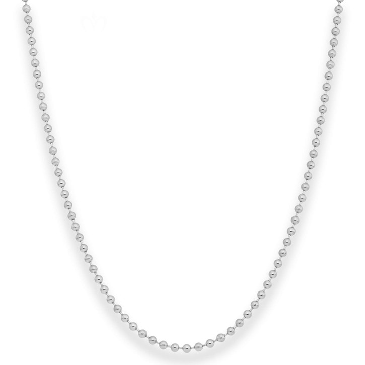 2.5mm Kugelkette aus 925 Silber rhodiniert 60cm