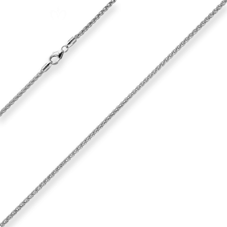 2.1mm Zopfkette aus 925 Silber rhodiniert 70cm