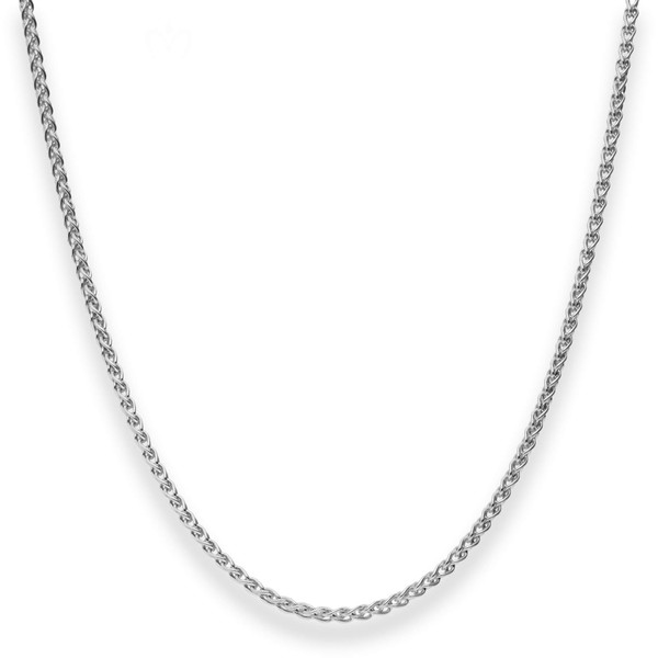 2.1mm Zopfkette aus 925 Silber rhodiniert 70cm