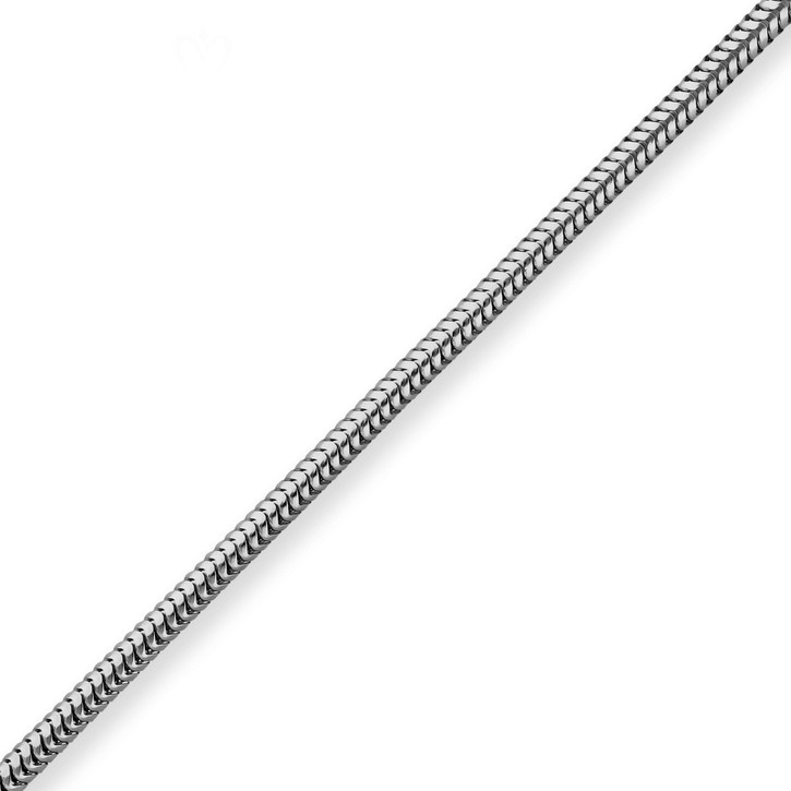 2.4mm Schlangenkette aus 925 Silber rhodiniert 45cm