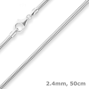 2,4mm Schlangenkette Silberkette Collier Halskette aus 925 Silber 50cm