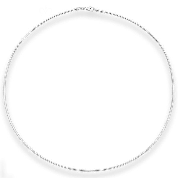 1.5mm Tondakette Omegareif aus 925 Silber rhodiniert 42cm