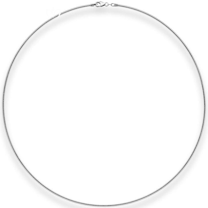 1.5mm Tondakette Omegareif aus 925 Silber rhodiniert 42cm