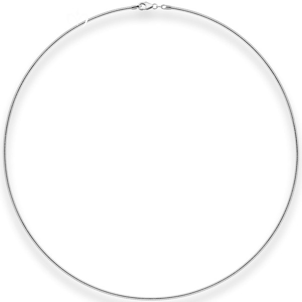 1.5mm Tondakette Omegareif aus 925 Silber rhodiniert 45cm
