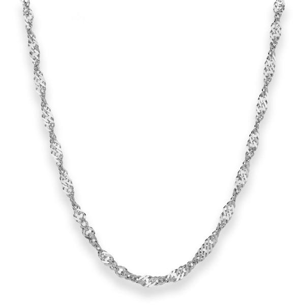 3.8mm Singapurkette aus 925 Silber rhodiniert 60cm