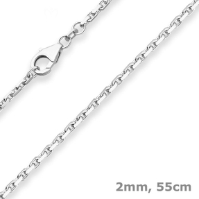 2mm Ankerkette diamantiert Silberkette Collier Halskette aus 925 Silber 55cm 2mm Ankerkette diamantiert Silberkette Collier Halskette aus 925 Silber 55cm