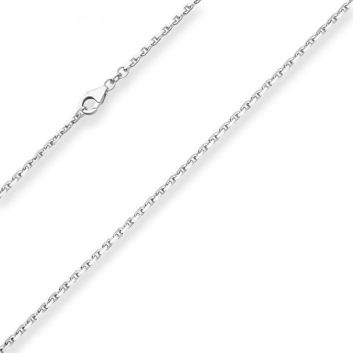 2mm Ankerkette diamantiert aus 925 Silber 75cm