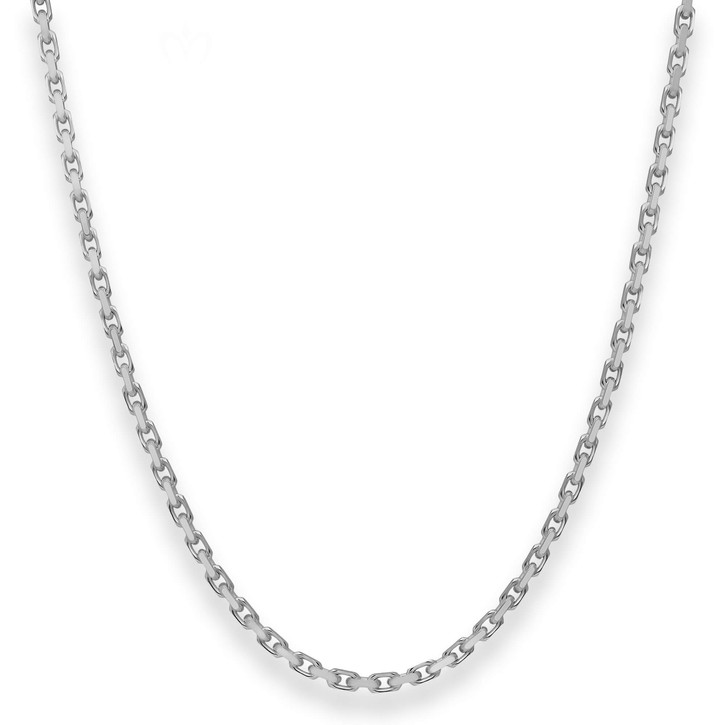 2.5mm Ankerkette diamantiert aus 925 Silber rhodiniert 50cm