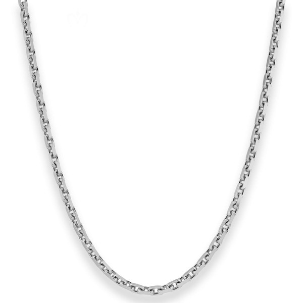 3mm Ankerkette diamantiert aus 925 Silber rhodiniert 50cm