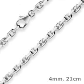 4mm Armband Ankerkette diamantiert Silberarmband Armschmuck aus 925 Silber 21cm