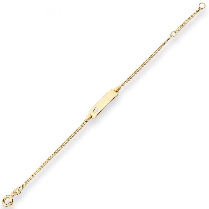 1.7mm Id-Armband Panzerkette Schildband Herz 585 Gelbgold 16cm