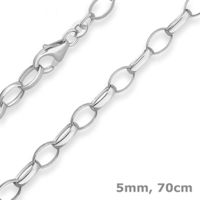 5mm Erbskette Silberkette Collier Halskette aus 925 Silber 70cm