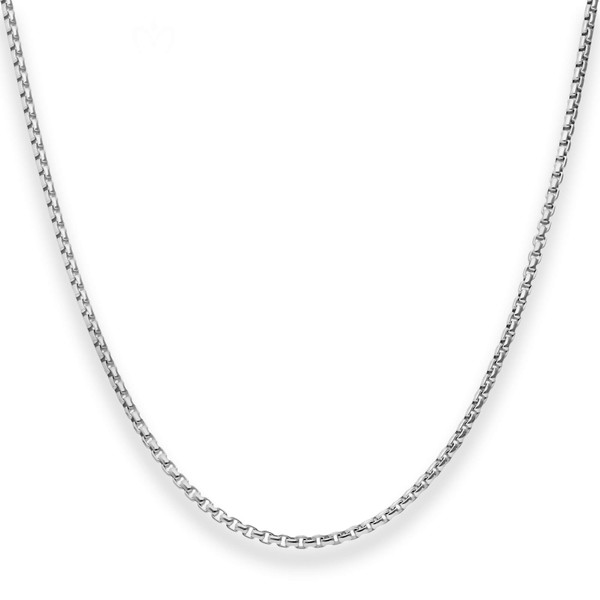 2mm Veneziakette rund aus 925 Silber rhodiniert 90cm