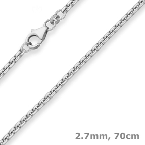2,7mm Veneziakette rund Silberkette Collier Halskette aus 925 Silber 70cm