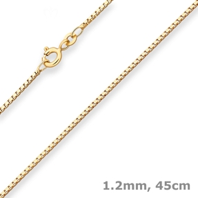 1,2mm Veneziakette Goldkette Collier Halskette aus 333 Gold Gelbgold 45cm 1,2mm Veneziakette Goldkette Collier Halskette aus 333 Gold Gelbgold 45cm