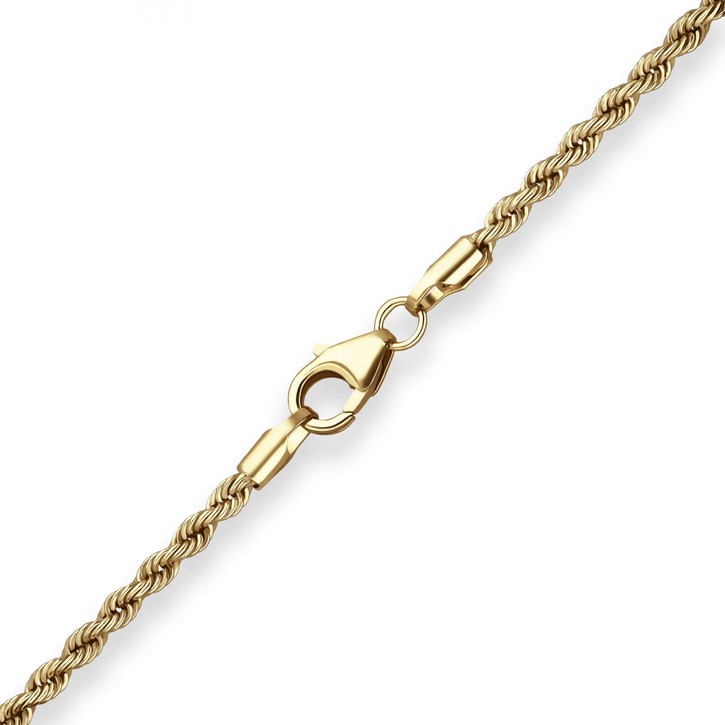 2.1mm Kordelkette hohl aus 375 Gelbgold 45cm