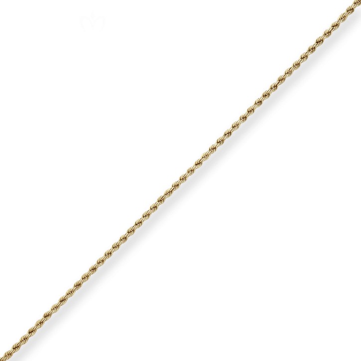 2.1mm Kordelkette hohl aus 375 Gelbgold 45cm