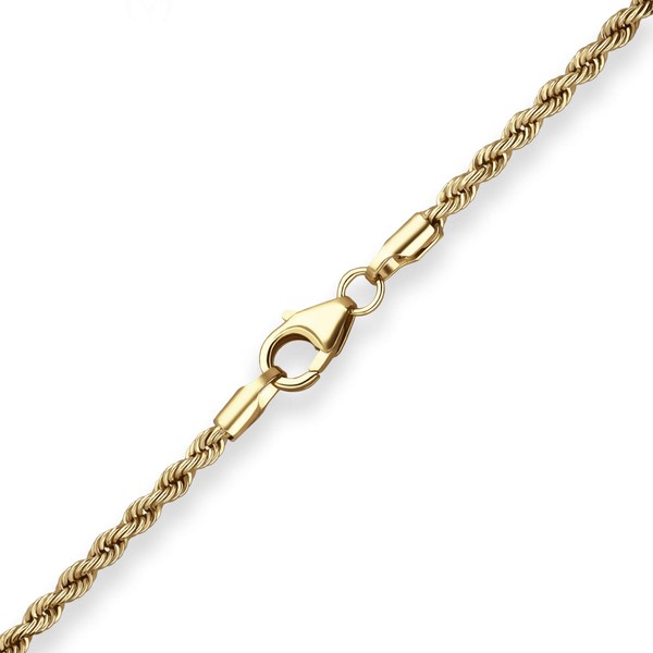 2.1mm Kordelkette hohl aus 375 Gelbgold 45cm