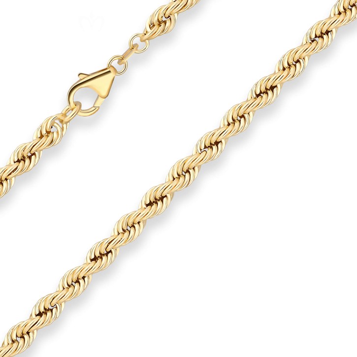 4.4mm Armband Kordelkette hohl aus 333 Gelbgold 19cm