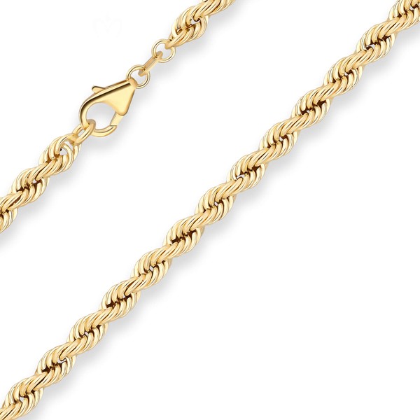4.4mm Armband Kordelkette hohl aus 585 Gelbgold 19cm