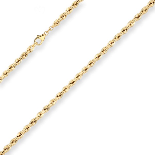 4.4mm Kordelkette hohl aus 585 Gelbgold 42cm