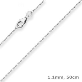 1,1mm Rund-Ankerkette Goldkette Collier Halskette aus 375 Gold Weißgold 50cm
