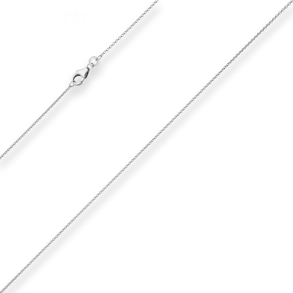 1.1mm Rund-Ankerkette aus 375 Weißgold 50cm