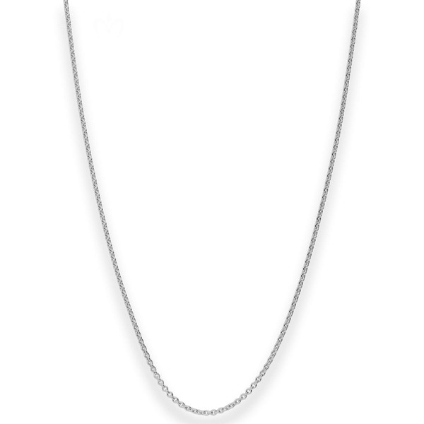 1.1mm Rund-Ankerkette aus 375 Weißgold 50cm