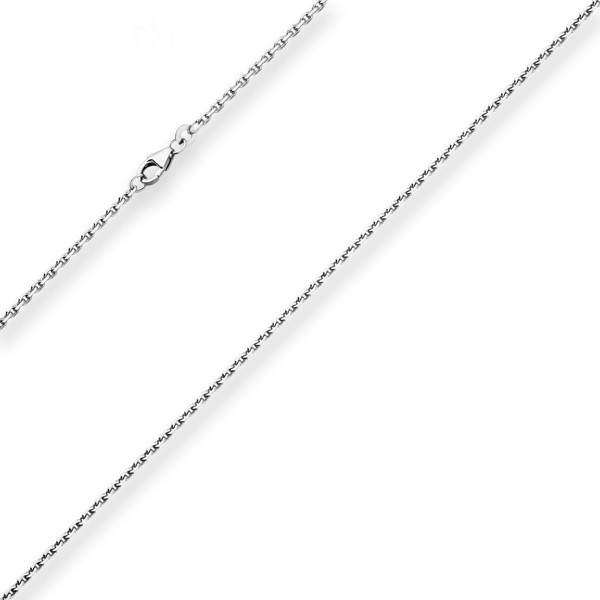1.9mm Ankerkette diamantiert aus 925 Silber rhodiniert 50cm