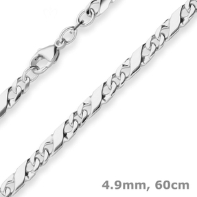 4,9mm Dollarkette Silberkette Collier Halskette aus 925 Silber 60cm