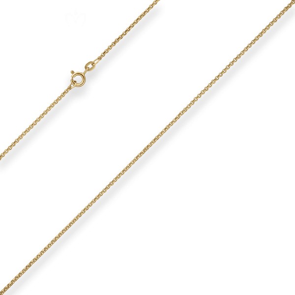 1.5mm Erbskette aus 585 Gelbgold 38cm