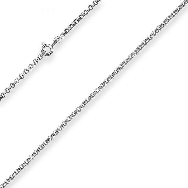 2.5mm Erbskette aus 925 Silber rhodiniert 45cm