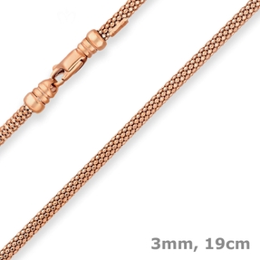 3mm Armband Himbeerkette Goldarmband Armschmuck aus 585 Gold Rotgold 19cm
