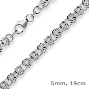 5mm Armband Königskette Silberarmband Armschmuck aus 925 Silber rhodiniert 19cm 5mm Armband Königskette Silberarmband Armschmuck aus 925 Silber rhodiniert 19cm