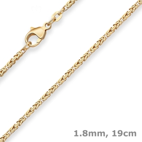 1,8mm Armband Königskette Goldarmband Armschmuck aus 585 Gold Gelbgold 19cm 1,8mm Armband Königskette Goldarmband Armschmuck aus 585 Gold Gelbgold 19cm